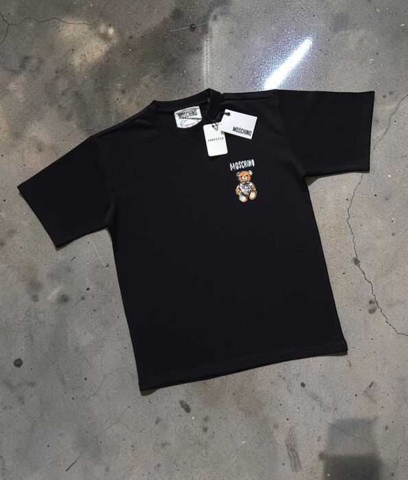 Moschino Czarna Bawełna 100% Tshirt Koszulka S M L XL Męska