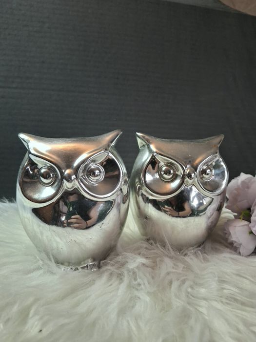 Ozdoba dekoracja sowy vintage retro old money