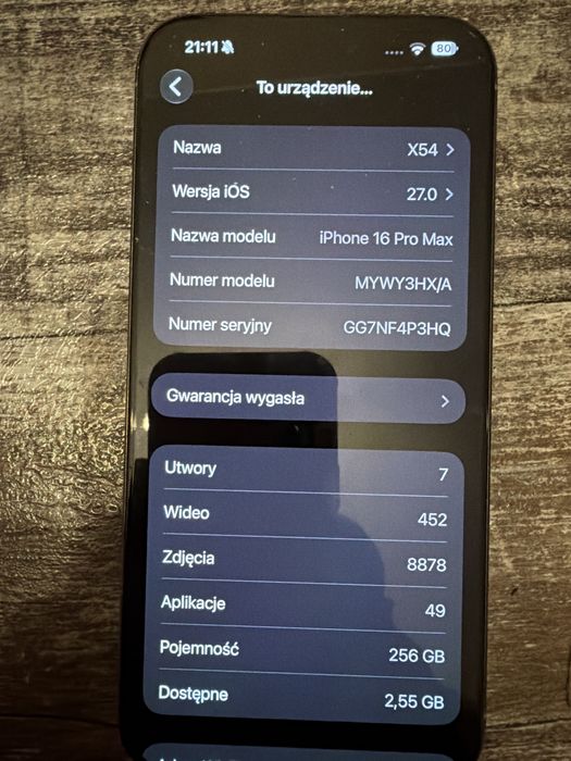 Iphone 16 pro max 256gb  sztos