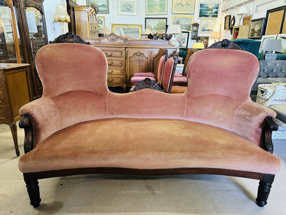Konwersacyjna sofa w stylu wiktoriańskim :) ŚLICZNY ANTYK :)