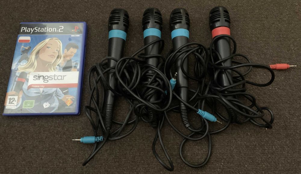Singstar Polskie Hity PS2 + cztery mikrofony Singstar