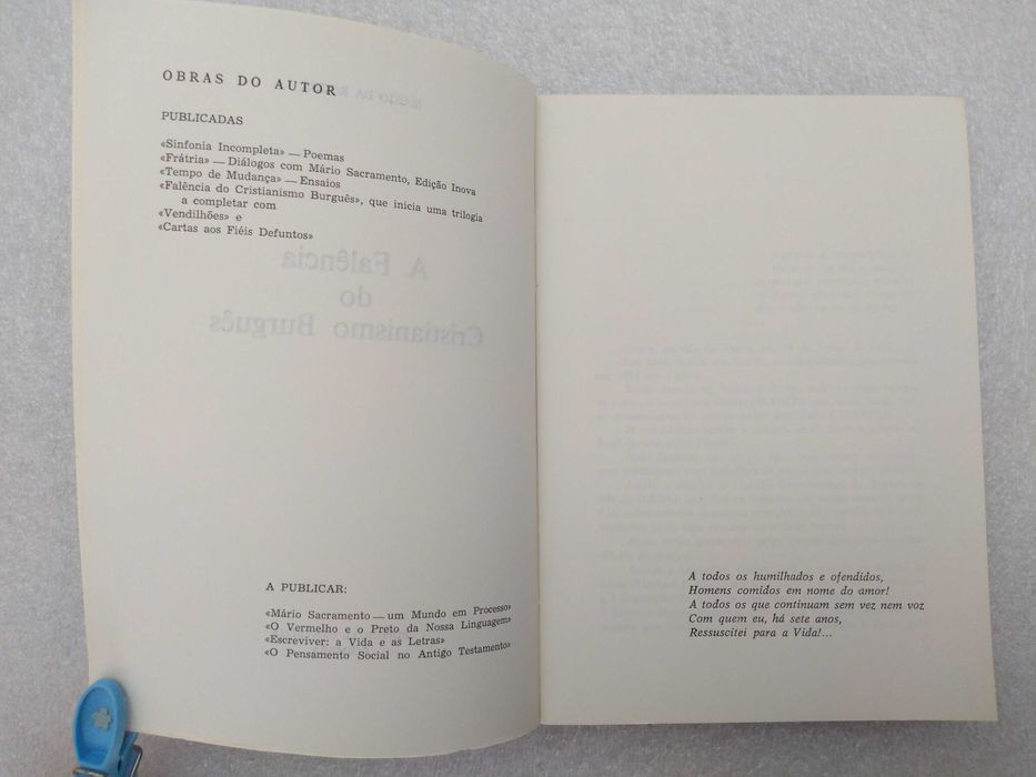 A FALÊNCIA DO CRISTIANISMO BURGUÊS – 
Mário da Rocha 
Editora Centelha