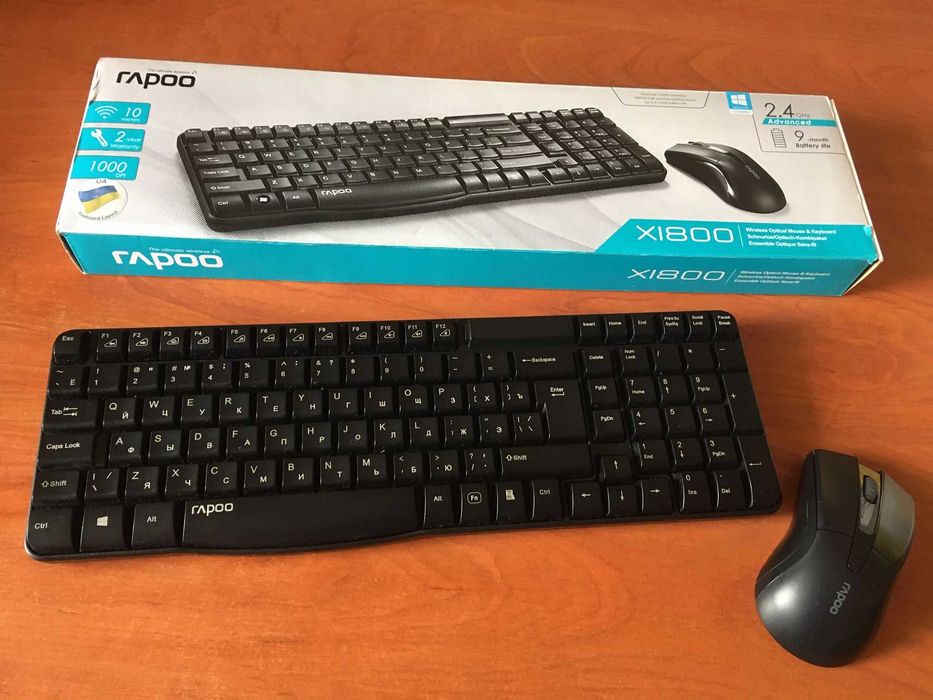 Клавиатура и мышка RAPOO ХI800 для компьютера, новые