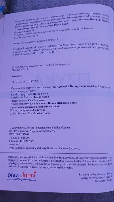 Fizyka 1 Podręcznik liceum i technikum WSiP
