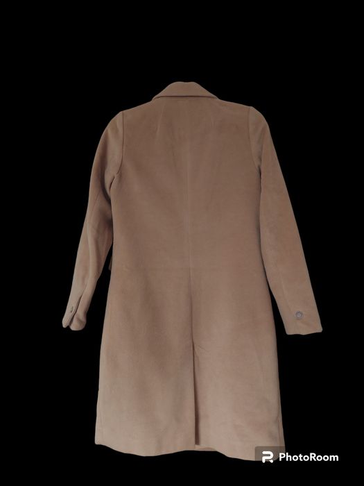 Jesienny klasyczny brązowy płaszcz damski cropp s 36