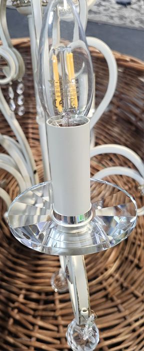 Candeeiro de Teto Clássico Brionia 5L com Abat-jours e Cristais