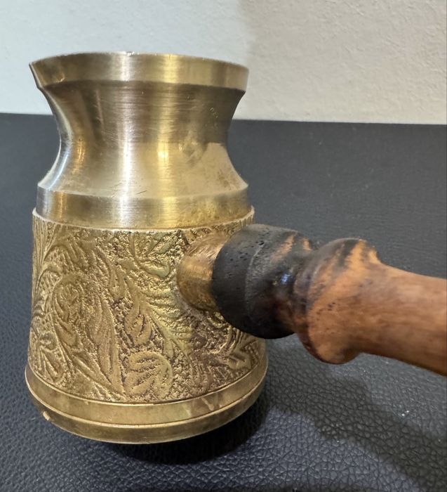 Латунна турка (джезва) Туреччина з дерев’яною ручкою