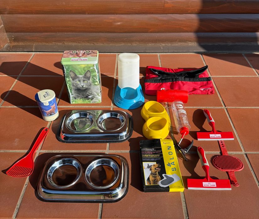 Gatos kit wc, limpeza e alimentação