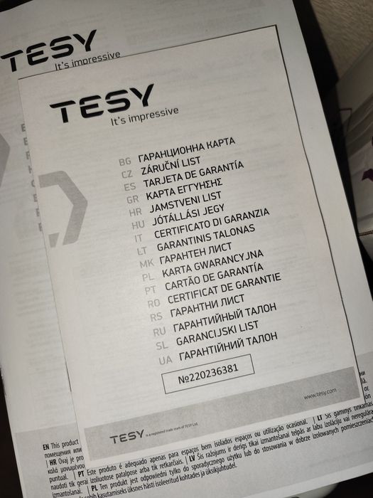 Масляный обогреватель новый Tesy CC 2008 E05 R