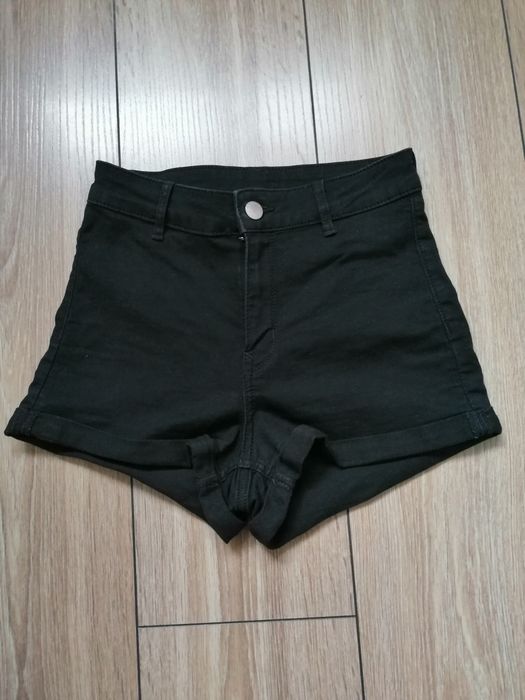 Spodenki czarne jeansowe H&M XS