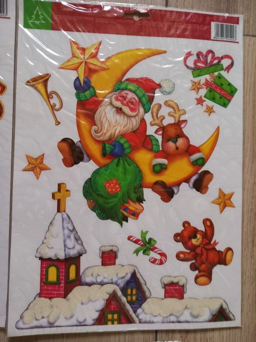 Naklejki świąteczne 4 sztuki nowe