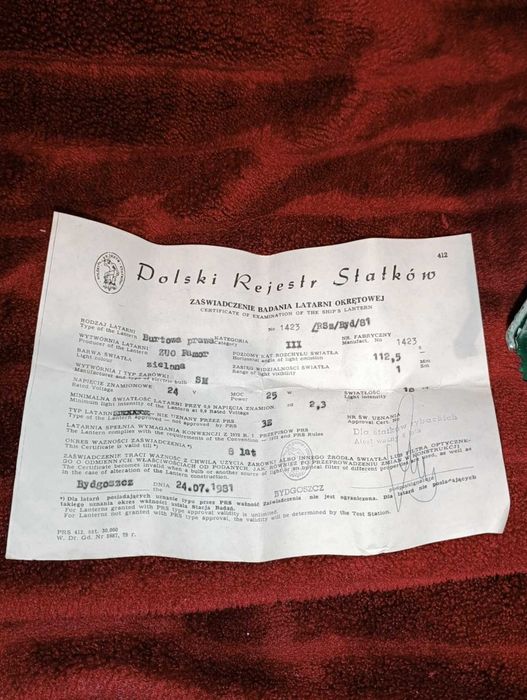 Lanterna Marítima Polaca Nova