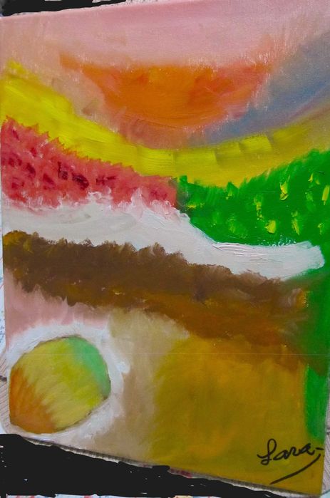 Quadro pintado a óleo,por cega