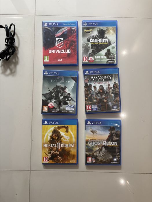 Ps4 slim 500 Gb + 2 pady + ladowarka + 6 gier