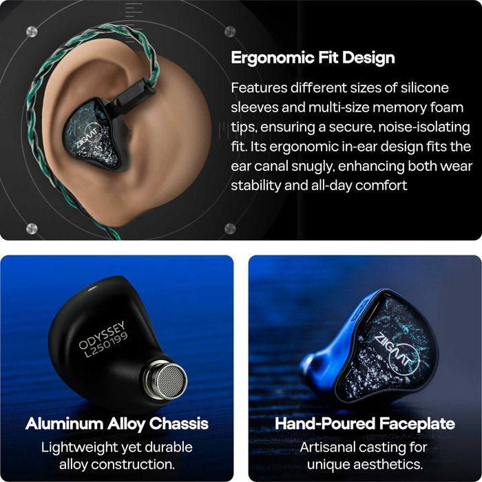 ‼️ ZiiGaat Odyssey 2 x Hangout.Audio - проводные наушники (1DD+3BA)