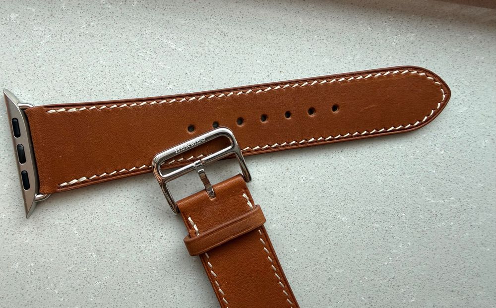 Pasek Apple Watch Hermes Single Tour 42- 49mm brązowy skóra naturalna
