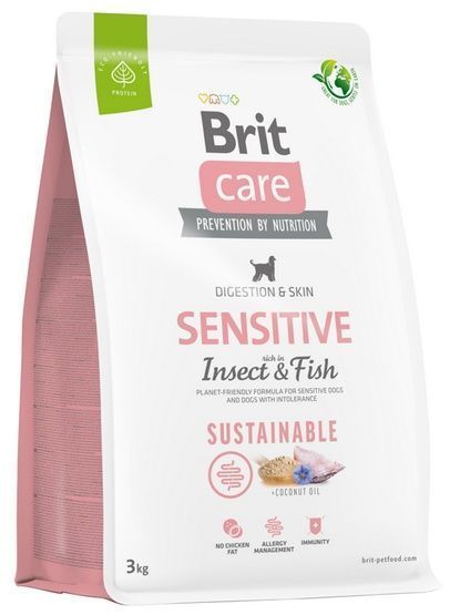 Bezzbożowa karma dla psa na skórę i sierść - Brit Owady i Ryba 3kg