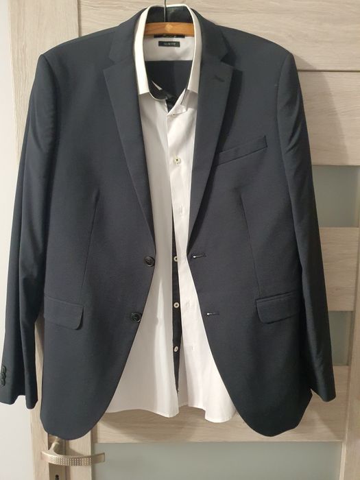 Garnitur męski, C&A + koszula S, M, slim-fit