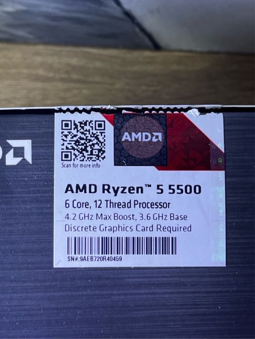 Процесор AMD Ryzen 5 5500 AM4 6 ядер 12 потоків з гарантією