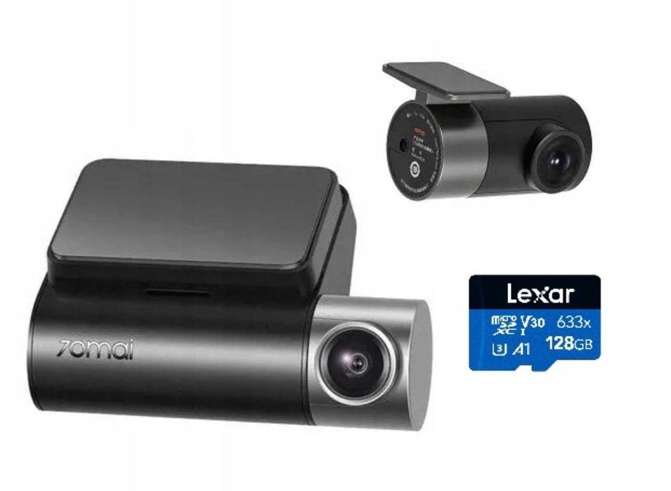 kamera samochodowa 70mai A500S + tylna RC06 + 128GB wideorejestrator