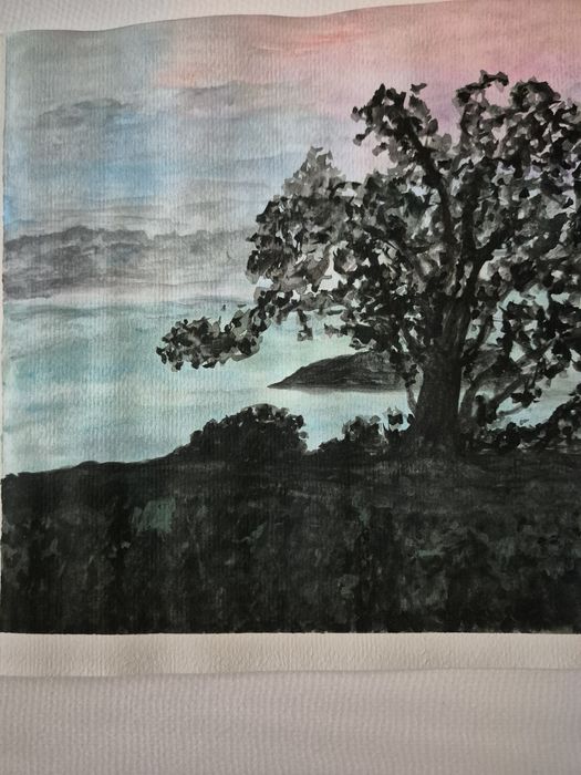 Pintura em aguarela Memórias da Costa Rica.