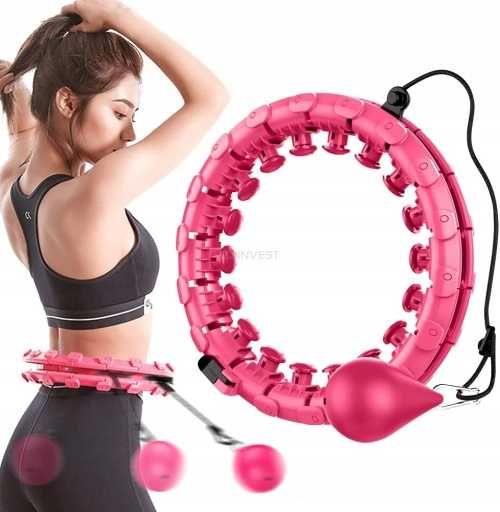 ODCHUDZAJĄCE HULA HOOP z Obciążeniem Wypustkami Hula-Hop Różowe Pink