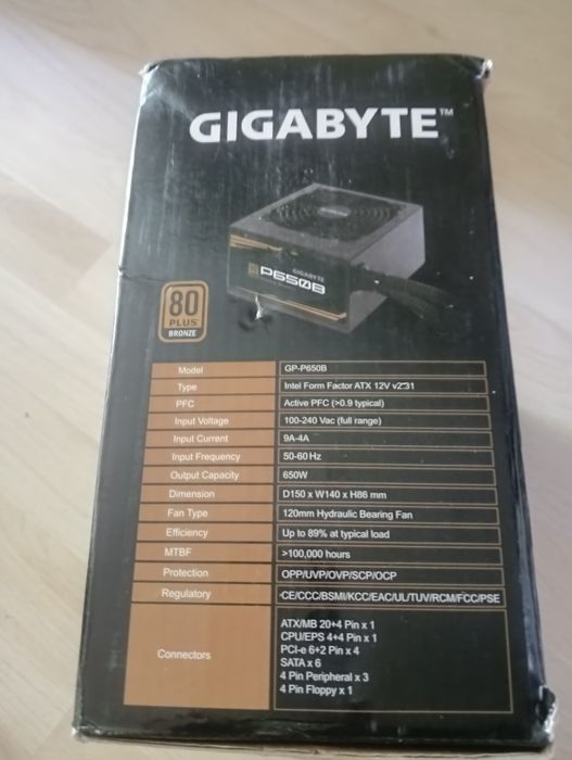 Zasilacz Gigabyte 650w