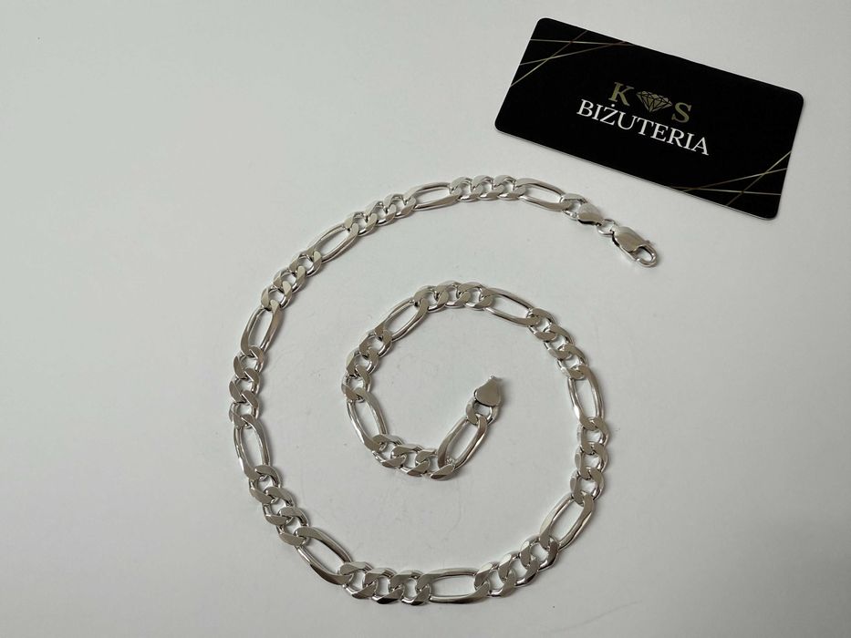 Srebrny Łańcuszek splot Figaro 47,5 CM 43 GRAM ! PR. 925 Okazja !