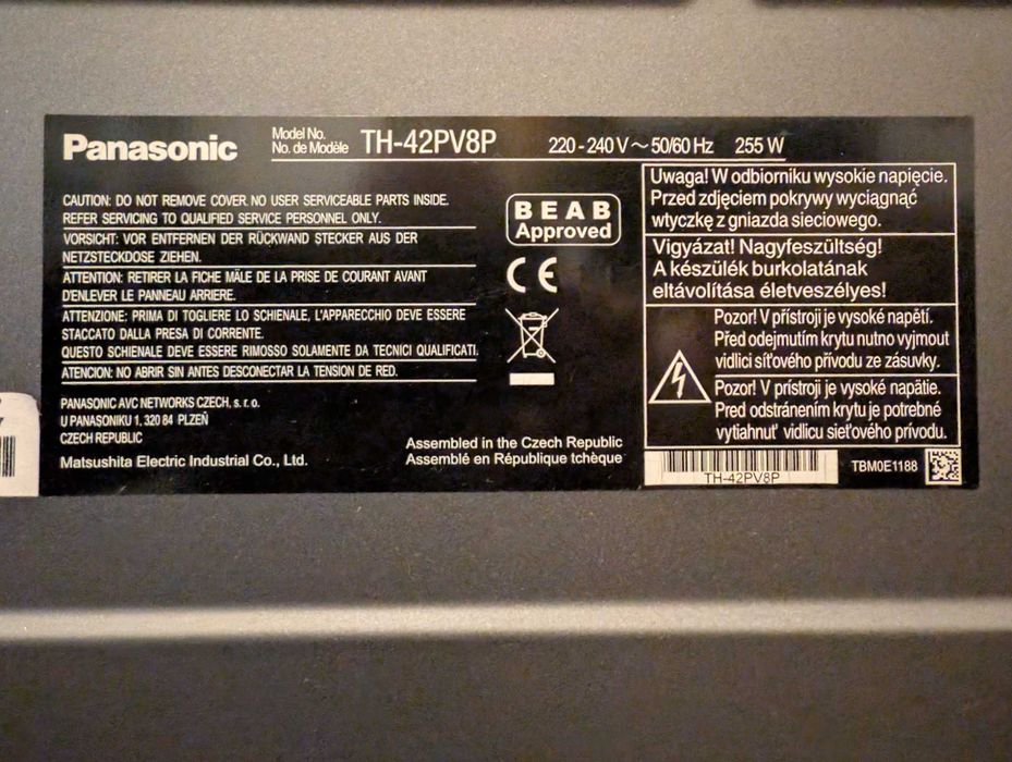 Telewizor Panasonic TH-42PV8P smart box Canal + za darmo