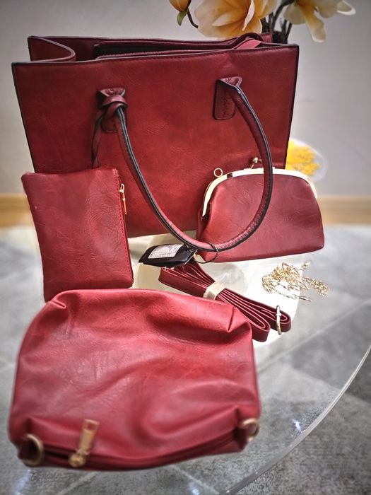 Torebka shopperka burgund