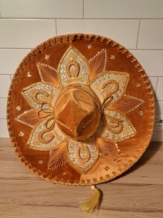 Sombrero Pigalle, średnica 58cm, Meksyk, pomaranczowe