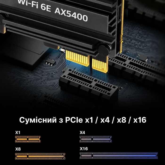 Wi-Fi 6E адаптер PCIe FENVI AX5400 MT7922 Bluetooth 5.3, мережева карта для ПК