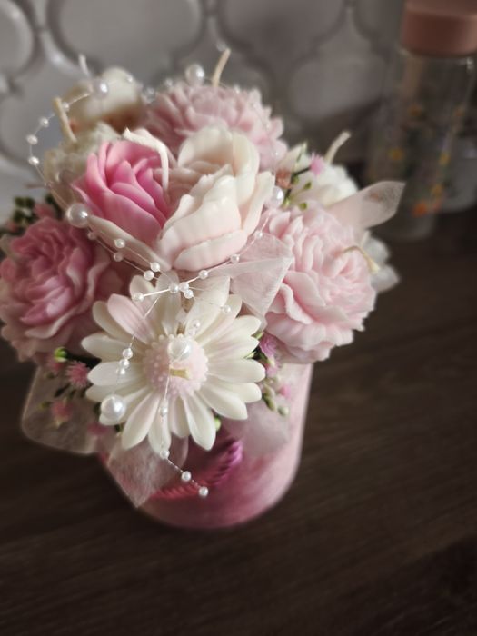 Flower Box ze świec świece sojowe,piękny prezent