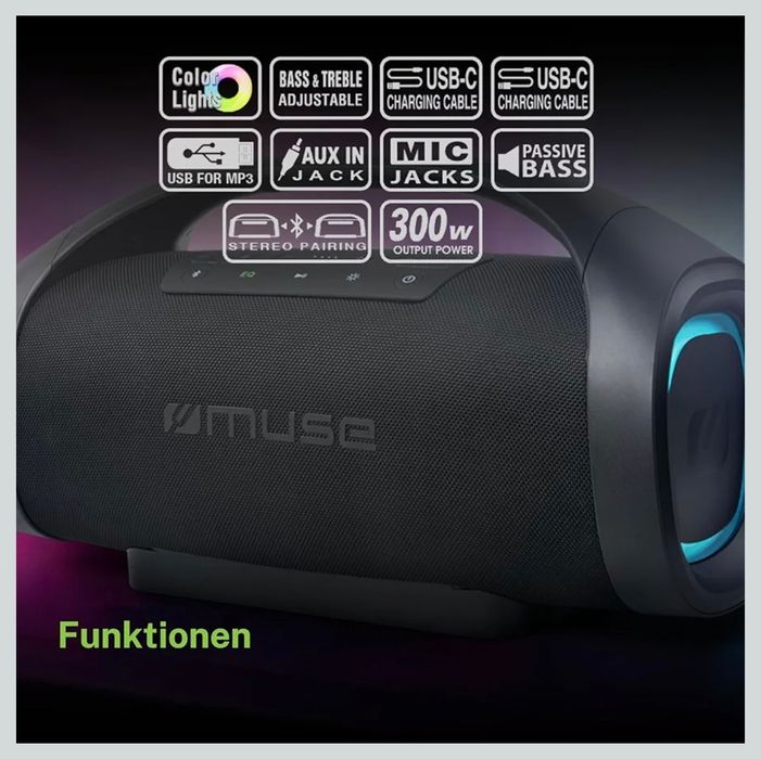 Coluna Bluetooth MUSE M-980 BT 300w