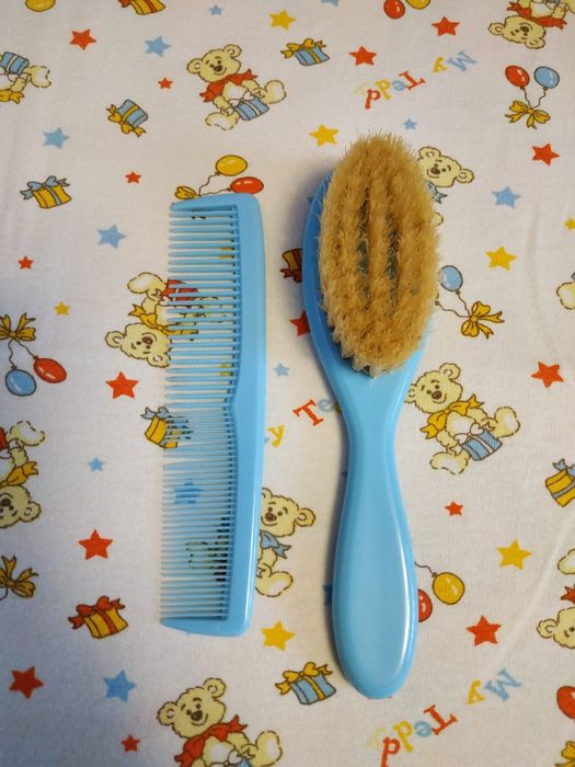 Детская расческа с натуральной ворсы для новорожденных набор