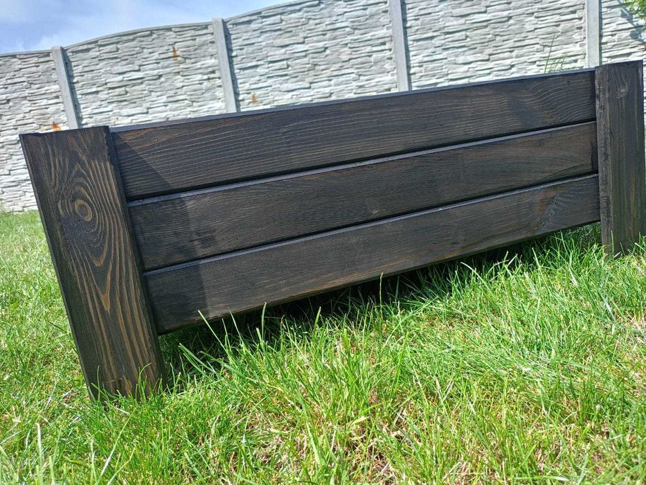 Drewniana donica 100x40x40 cm heban z folią