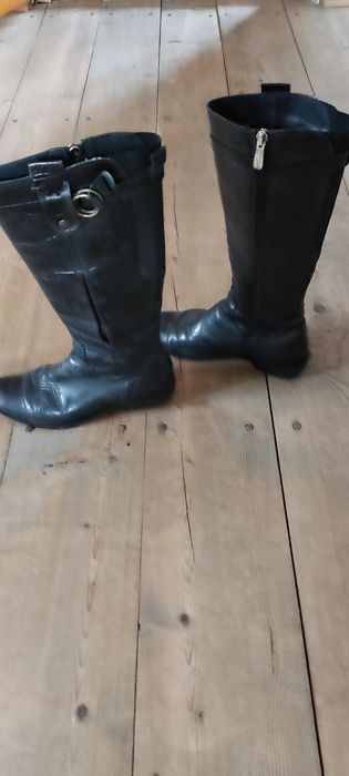 Buty kozaki wysokie skórzane