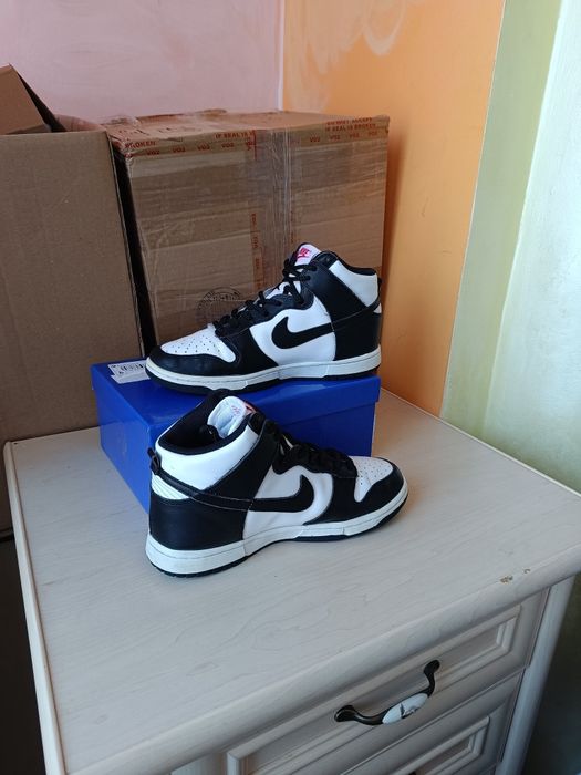 Nike Dunk High Panda кросівки Шкіра Індонезія