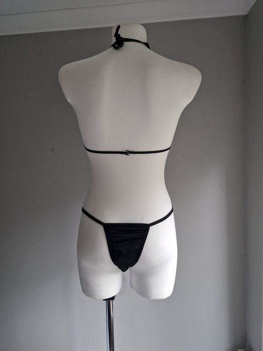 Seksowny komplet bielizny czarne kokardki