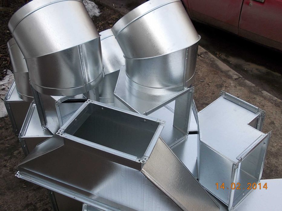 Жестяные изделия, воздуховоды, вентиляция, вытяжки, зонты, окожушка