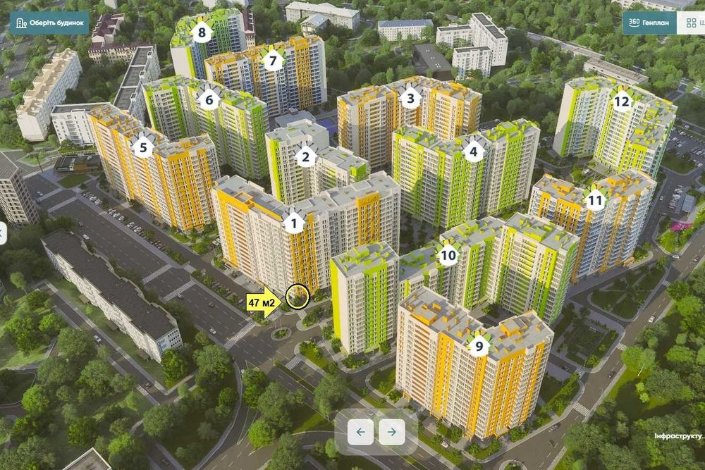 47м2, ТОП фасад, класний ремонт, кутове, ЖК Нивки-Парк, 3500 квартир