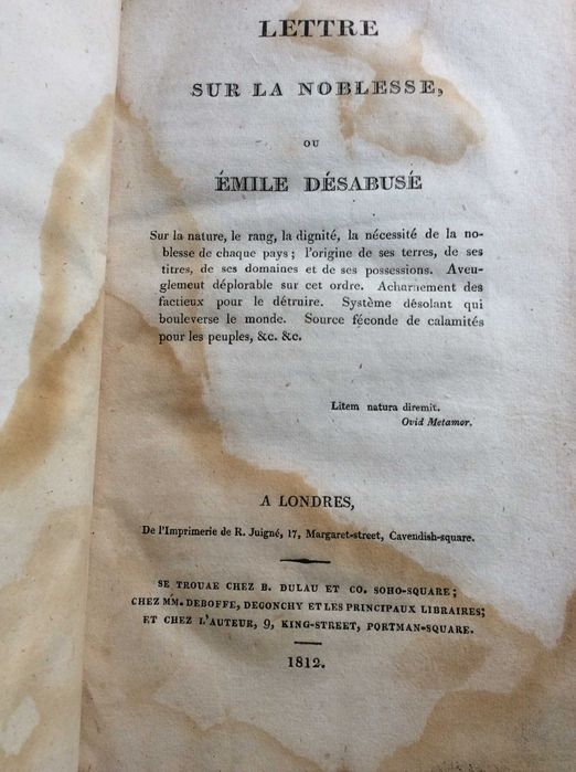 Tema:   a Nobreza no século XIX - único em venda. Ver descrição