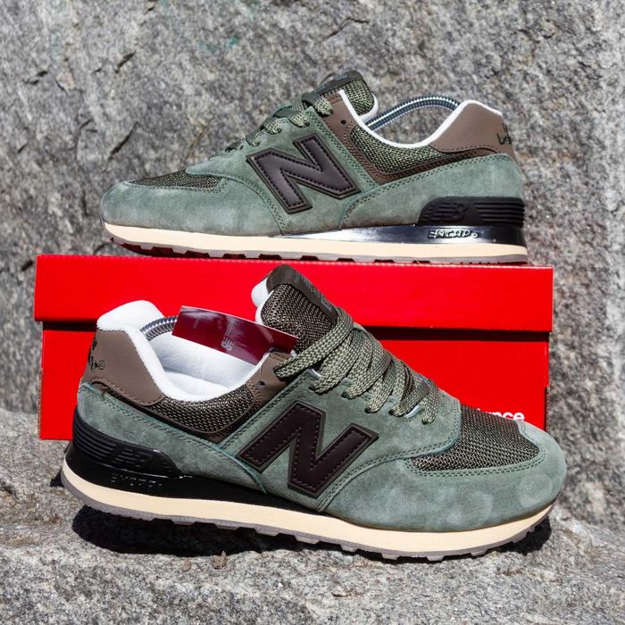 (1494) Чоловічі Кросівки New Balance 574 хакі зелені (41, 44, 45)