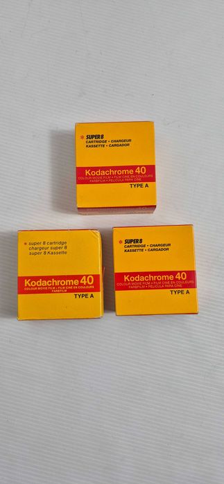 Kultowe filmy Super 8 Kodak Kodachrome 40 - Zestaw 3 szt. (Vintage)