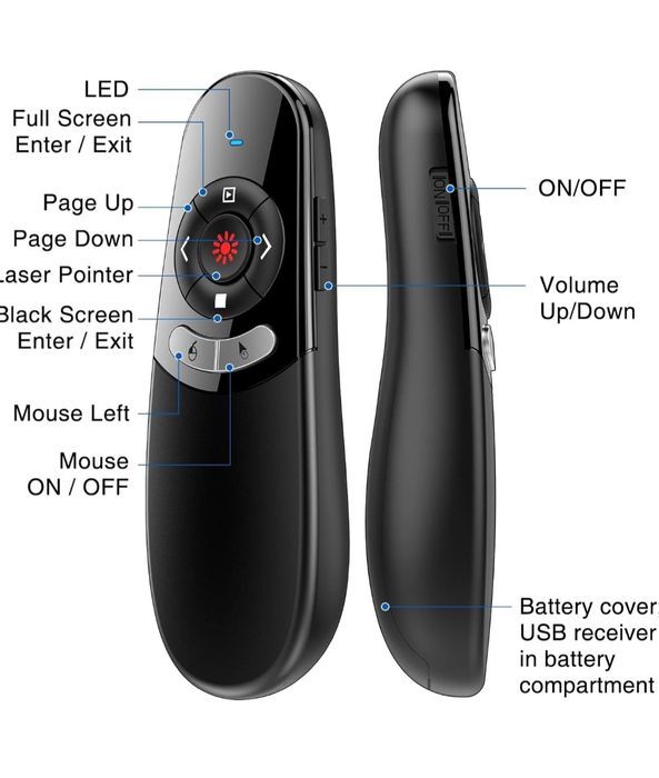 Prezenter USB C mysz powietrzna 2 w 1 bezprzewodowy pilot
