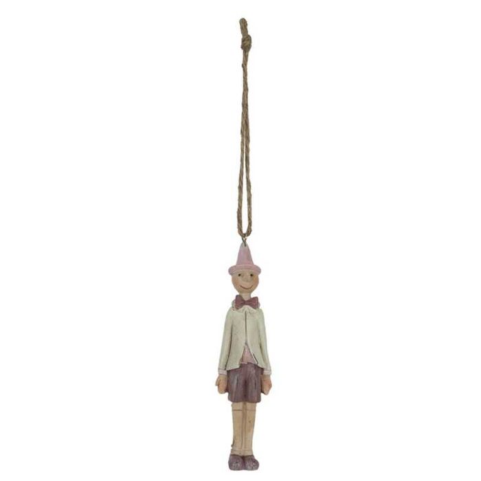 Pinokio urocza zawieszka 11cm różowy /fiolet polyresin 6PR0654