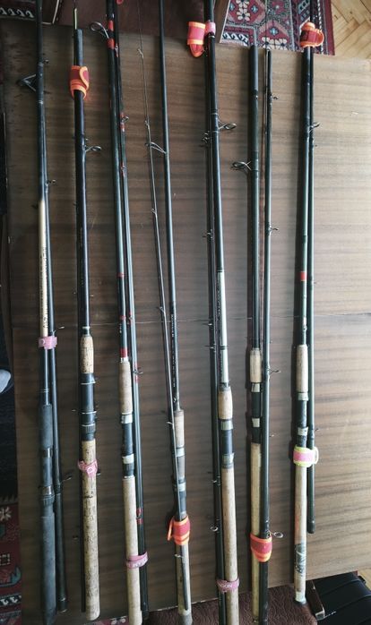 Zestaw 10 różnych wędek spining feeder itp