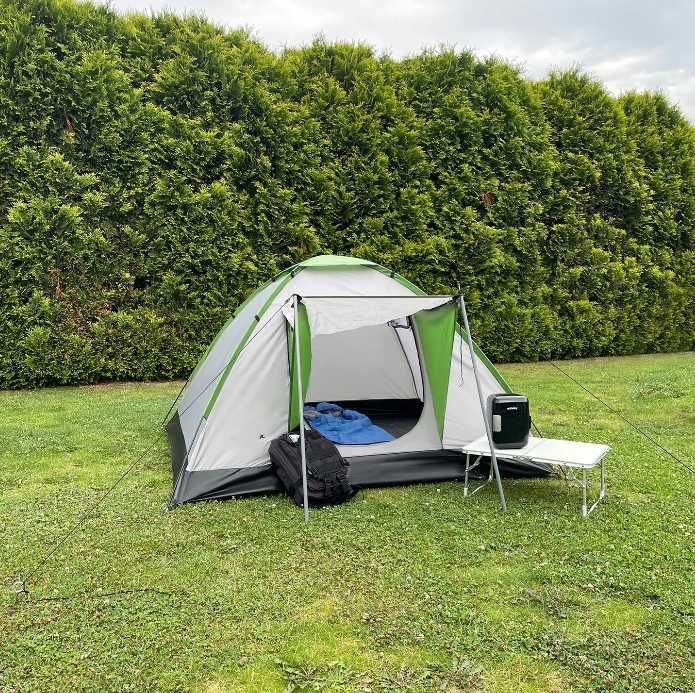 XXL 2w1 Namiot Turystyczny Rodzinny Kempingowy 4 osobowy + GRATIS Pas