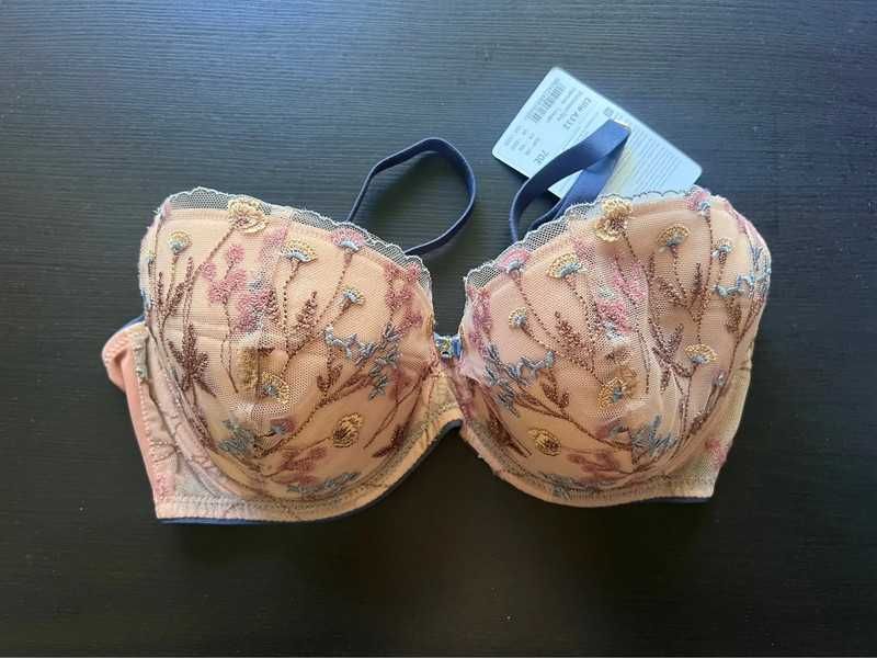 Biustonosz push-up Samanta Ellie A332 70E połyskujący nugat bazowy