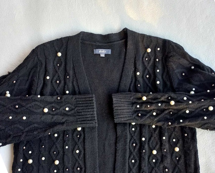 Кофта кардиган перлини, довжина 68 см.